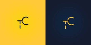Minimalist Soyut İlk harf TC logosu.