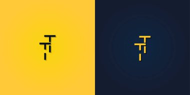 Minimalist Soyut Baş harf TT logosu.