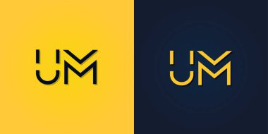 Minimalist Soyut Başlangıç Harfi UM logosu.
