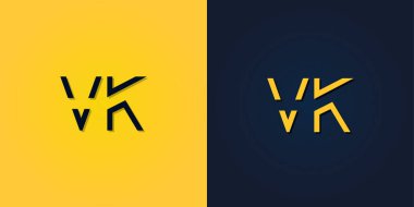 Minimalist Soyut İlk harf VK logosu.