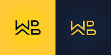 Minimalist Soyut İlk harf WB logosu.