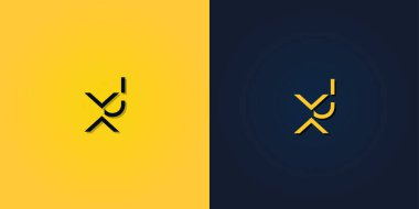 Minimalist Soyut İlk harf XJ logosu.