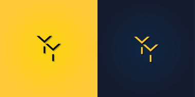 Minimalist Soyut İlk harf YY logosu.