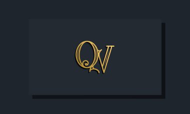 Minimal Inline stili İlk QV logosu. Bu logo yaratıcı bir şekilde modern yazı karakterine sahip. Hangi şirket ya da markanın bu ilk adı başlatacağı için uygun olacaktır..