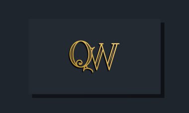 Minimal Inline stili ilk QW logosu. Bu logo yaratıcı bir şekilde modern yazı karakterine sahip. Hangi şirket ya da markanın bu ilk adı başlatacağı için uygun olacaktır..