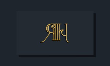 Minimal Inline stili ilk RH logosu. Bu logo yaratıcı bir şekilde modern yazı karakterine sahip. Hangi şirket ya da markanın bu ilk adı başlatacağı için uygun olacaktır..