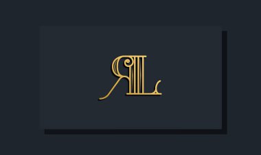 Minimal Inline stili ilk RL logosu. Bu logo yaratıcı bir şekilde modern yazı karakterine sahip. Hangi şirket ya da markanın bu ilk adı başlatacağı için uygun olacaktır..