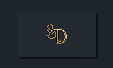 Minimal Inline stili, SD logosu. Bu logo yaratıcı bir şekilde modern yazı karakterine sahip. Hangi şirket ya da markanın bu ilk adı başlatacağı için uygun olacaktır..