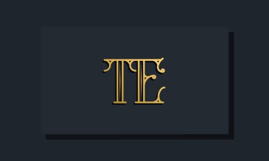 Minimal Inline style Initial TE logosu. Bu logo yaratıcı bir şekilde modern yazı karakterine sahip. Hangi şirket ya da markanın bu ilk adı başlatacağı için uygun olacaktır..