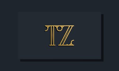 Minimal Inline stili. İlk TZ logosu. Bu logo yaratıcı bir şekilde modern yazı karakterine sahip. Hangi şirket ya da markanın bu ilk adı başlatacağı için uygun olacaktır..