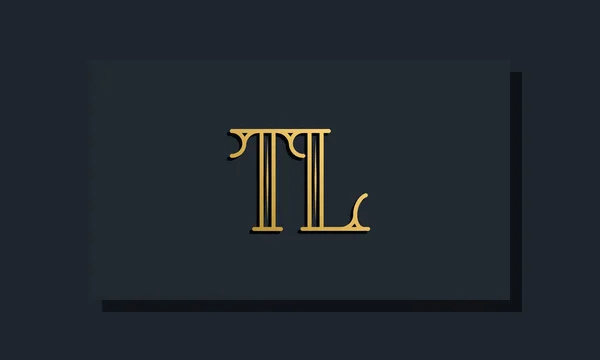 最小限のインラインスタイル初期Tlロゴ このロゴは現代的な書体を創造的な方法で組み込んでいます 会社やブランド名が最初にそれらを開始するのに適しています — ストックベクタ