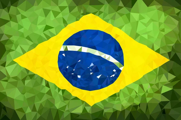 Drapeau brésilien haute poly triangulation au format EPS 8 . — Image vectorielle