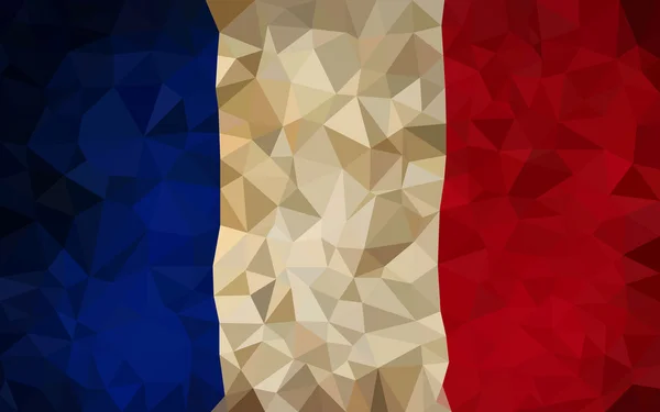 Трангулированный высокий флаг Франции — стоковый вектор