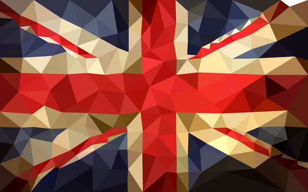 Trianguated British low poly flag — Stock Vector