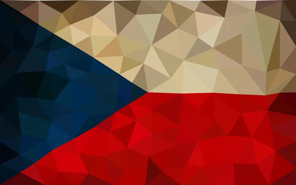 Высокий политриангулированный флаг Чехии — стоковый вектор