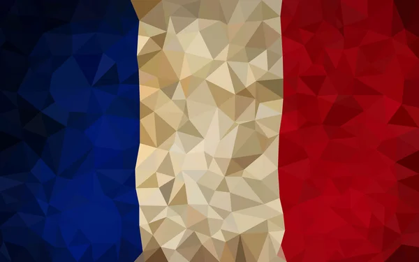 France high poly triangulate flag — Stock Vector