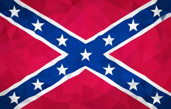 Confederate high poly flagga — Stock vektor