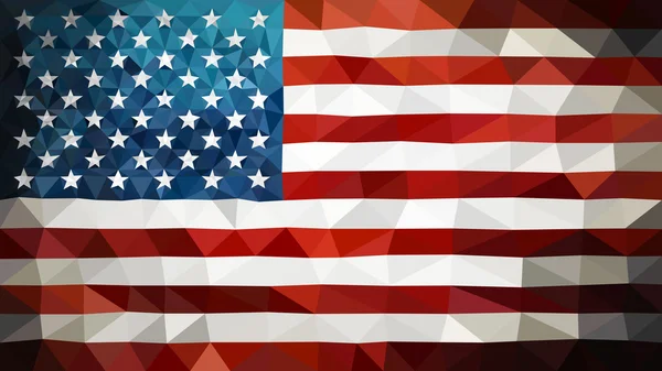 Bandera triangulada alta poli USA — Vector de stock