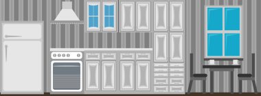 Mutfak iç vektör çizim