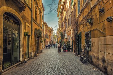 yürümek antik cadde ve sokakları, Roma, İtalya
