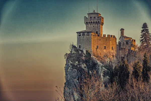 Torre Almenada Con Vistas Valle San Marino Repubblic — Foto de Stock