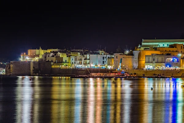 Vue Nuit Port Ville Antique Sur Mer Adriatique Italie — Photo