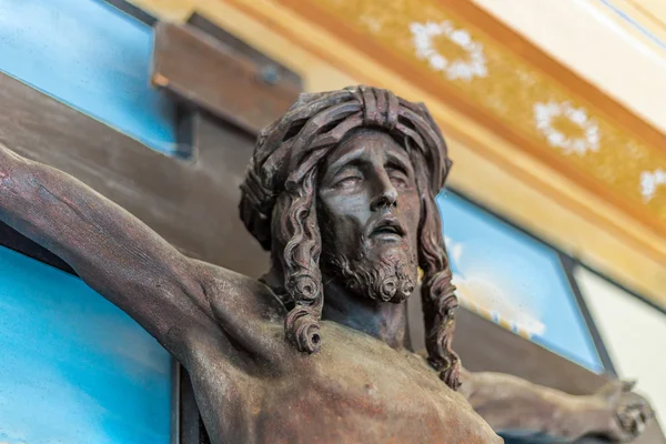 Détail Une Statue Jésus Christ Crucifié — Photo