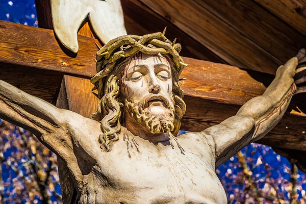Detalle Una Estatua Jesucristo Crucificado — Foto de Stock