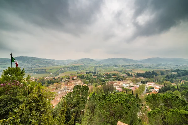 Olaszországi Emilia Romagna Dombjain Középkori Tájkép Panorámája — Stock Fotó