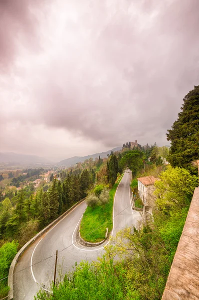 Panorama Średniowiecznej Wsi Wzgórzach Emilia Romagna Włoszech — Zdjęcie stockowe
