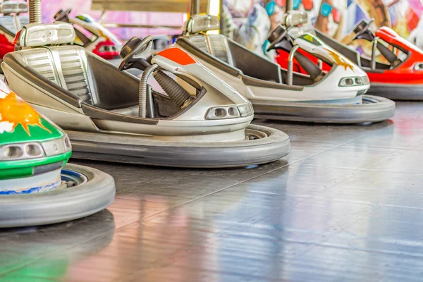 Dodgems Carros Elétricos Pequenos Uma Feira Pequena Cidade — Fotografia de Stock