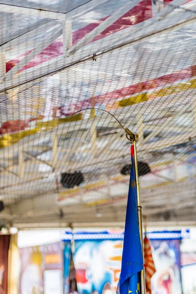 Contato Elétrico Dodgems Carros Elétricos Pequenos Uma Feira Pequena Cidade — Fotografia de Stock