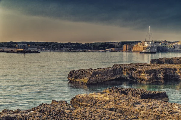 Bay Otranto Grekiska Messapian Staden Adriatiska Havet Italien — Stockfoto