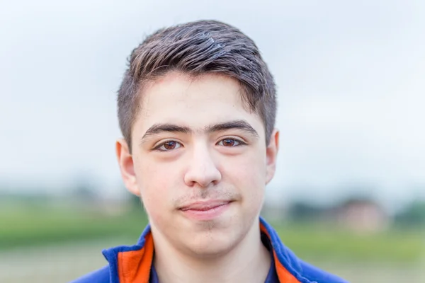 Close Young Boy Countryside — Stock Photo, Image