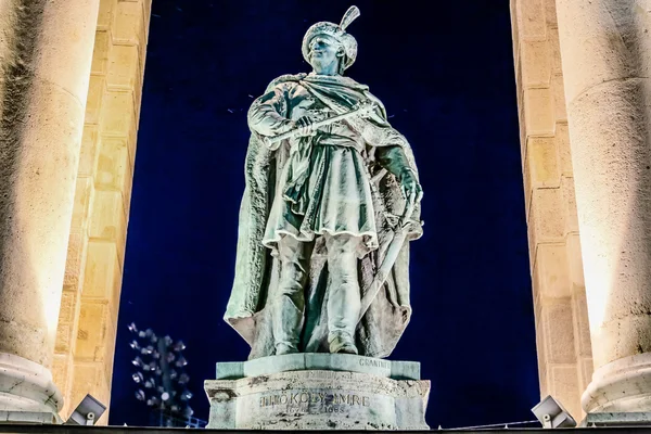 Plaza Los Héroes Budapest Detalle Cerca Estatua — Foto de Stock