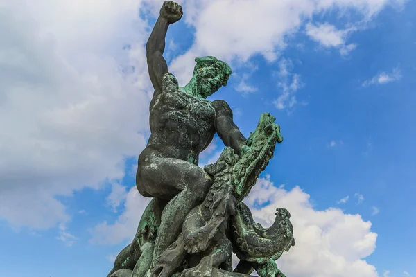Hombre Matando Dragón Complejo Monumental Estatua Libertad Budapest Hungría — Foto de Stock