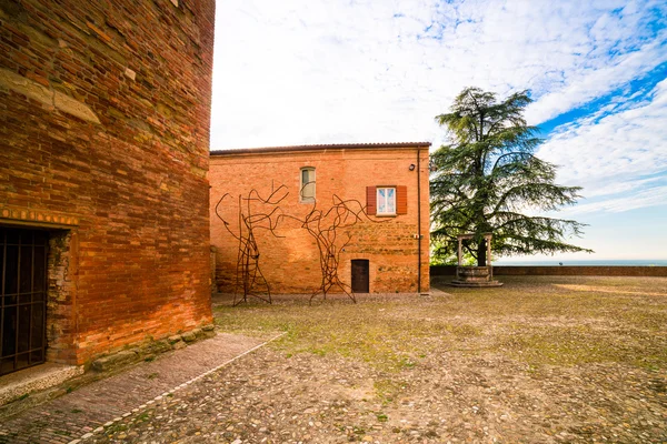 Petit Village Perché Sommet Une Colline Emilie Romagne Italie — Photo