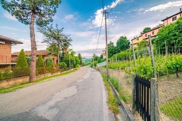 Calles Pequeño Pueblo Cima Una Colina Emilia Romaña Italia — Foto de Stock