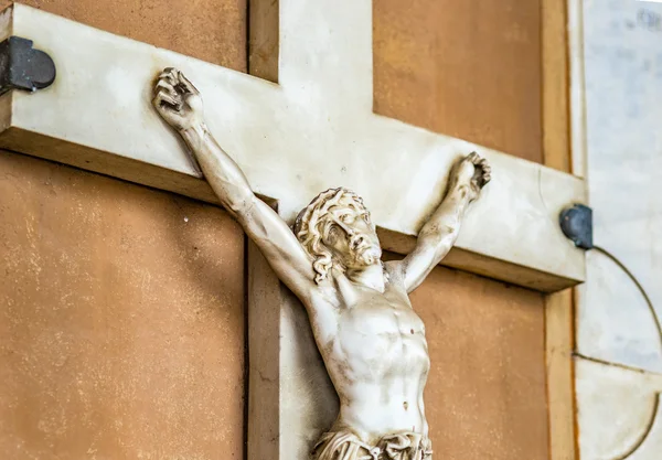 Détails Statue Marbre Jésus Crucifié — Photo