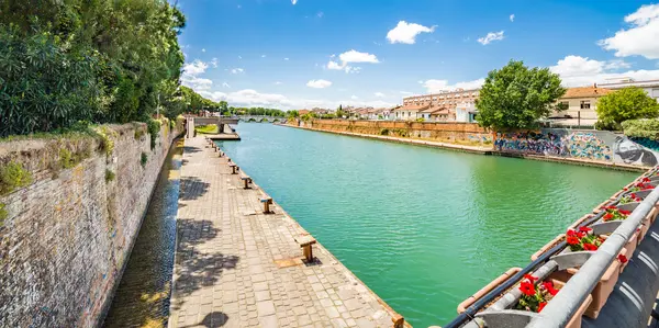 Ponte Tiberius Porto Canal Rimini — Fotografia de Stock