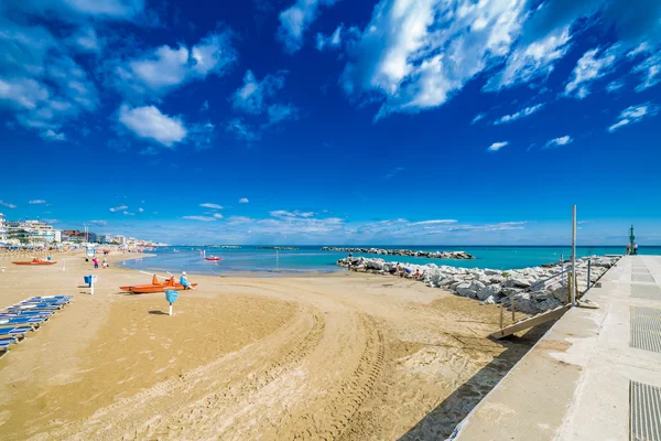 Panorama Riviera Adriática Romaña Italia Con Playas Mar Sombrillas — Foto de Stock