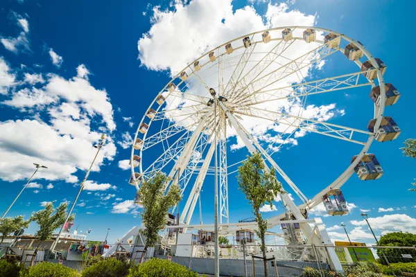 Vista Panorâmica Mola Roda Gigante Sobre Porto Canal Rimini Itália — Fotografia de Stock