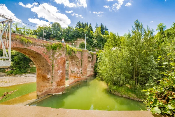 Pont Xive Siècle Maçonnerie Sur Rivière Dans Petit Village Dans — Photo