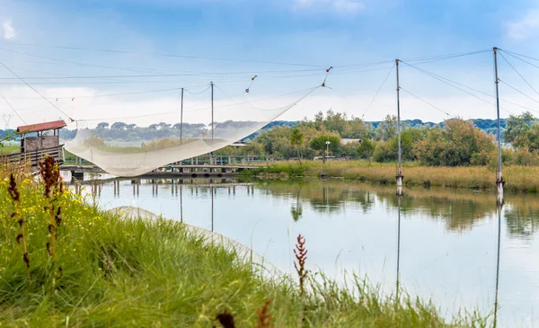 Fishing Hut Quiet Brackish Lagoon Italy — Stock Photo, Image