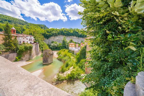 Serenità Tranquillo Borgo Sulle Colline Della Campagna Romagnola Italia Mentre — Foto Stock