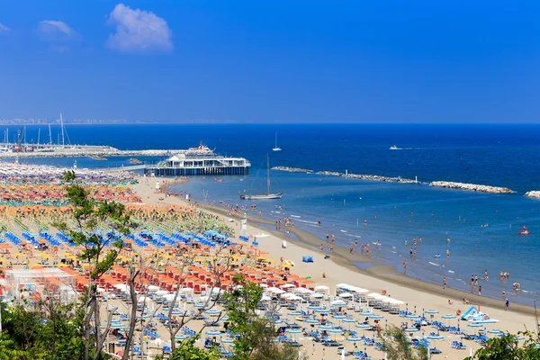 Espectacular Colorida Vista Las Playas Región Marche Italia Empapelado Por — Foto de Stock