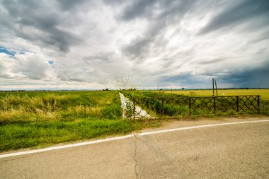 İtalya'da Romagna kırsal bukolik manzara nehir