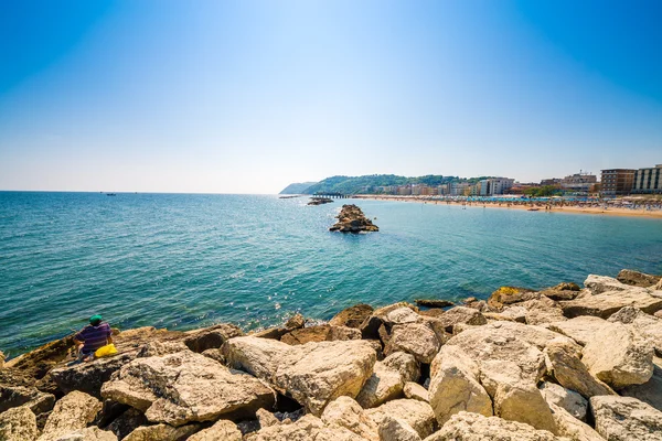 Helder Panorama Van Adriatische Kust Marche — Stockfoto