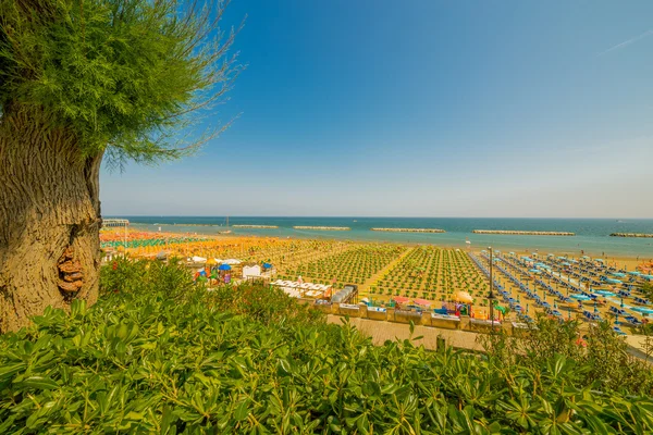 Coloridas Vistas Las Playas Región Las Marcas Italia Empapeladas Por — Foto de Stock