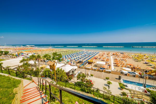 Coloridas Vistas Las Playas Región Las Marcas Italia Empapeladas Por —  Fotos de Stock